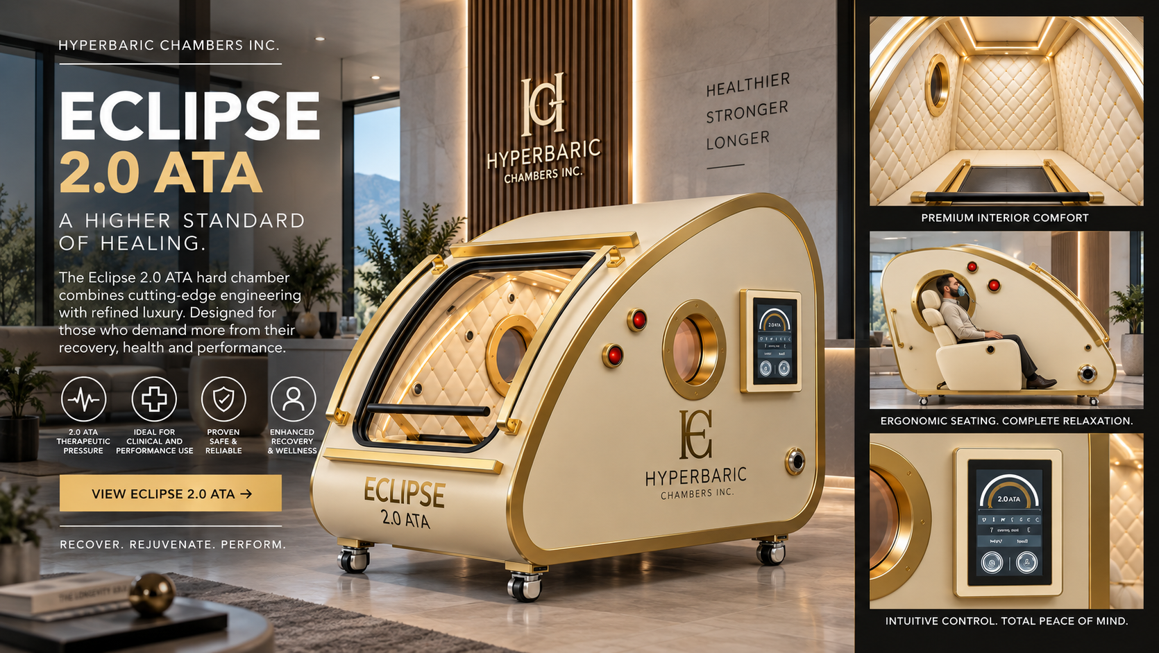 Eclipse 2.0 ATA seated hard hyperbaric chamber