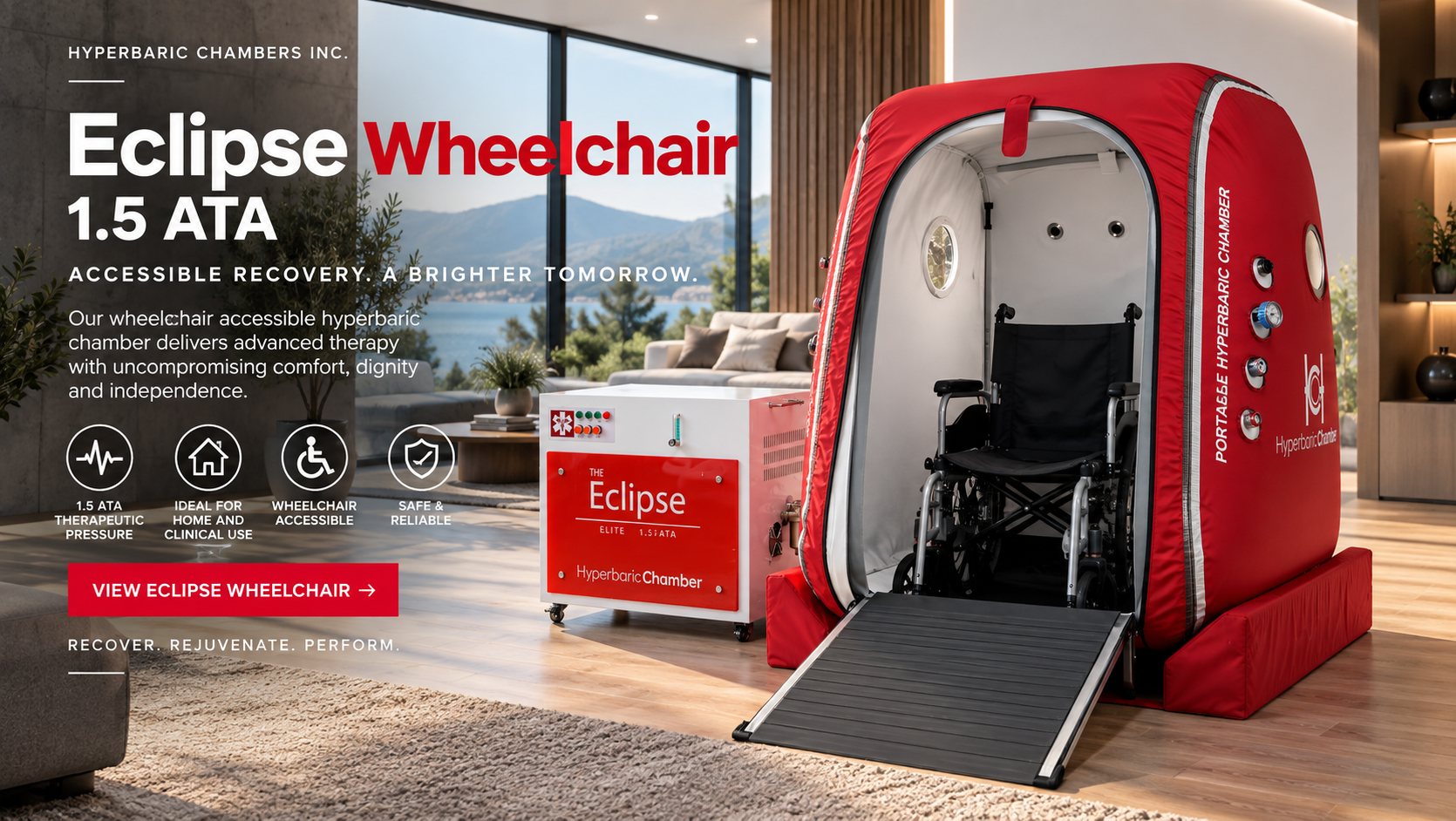 Eclipse wheelchair accessible hyperbaric chamber
