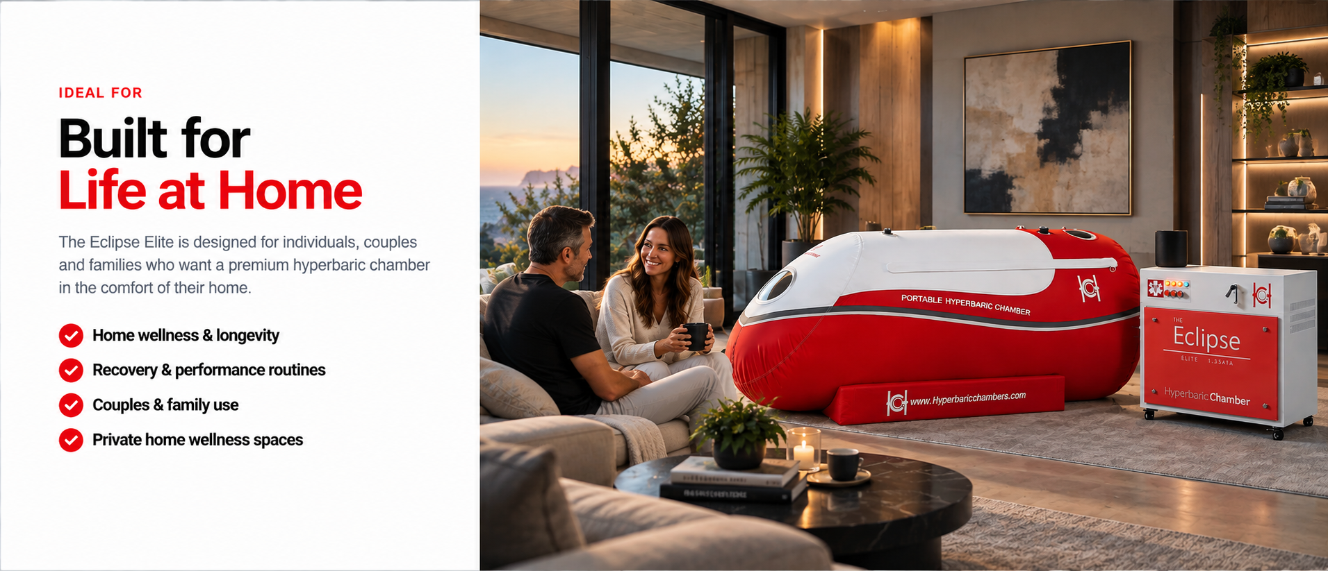 Eclipse Elite hyperbaric chamber in a premium home setting